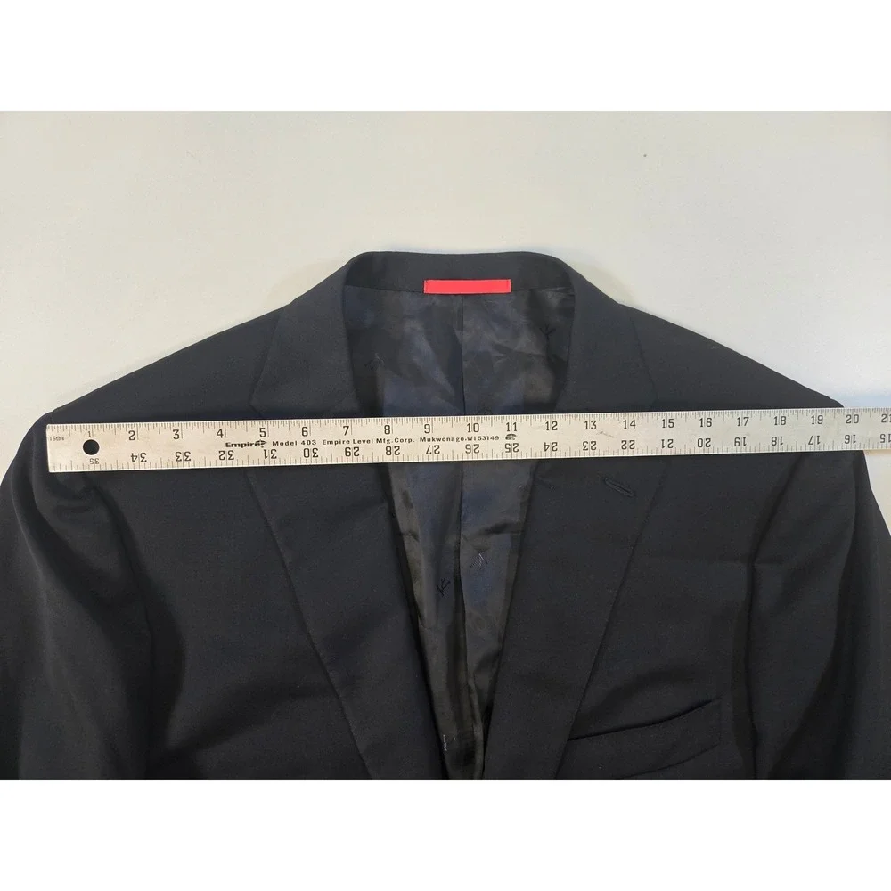 Isaia Napoli Aquaspider Blazer Mens 58 8R Black Wool Sport Coat Made In Italy